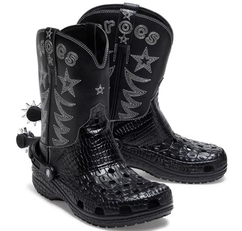 croc cowboy boots black.